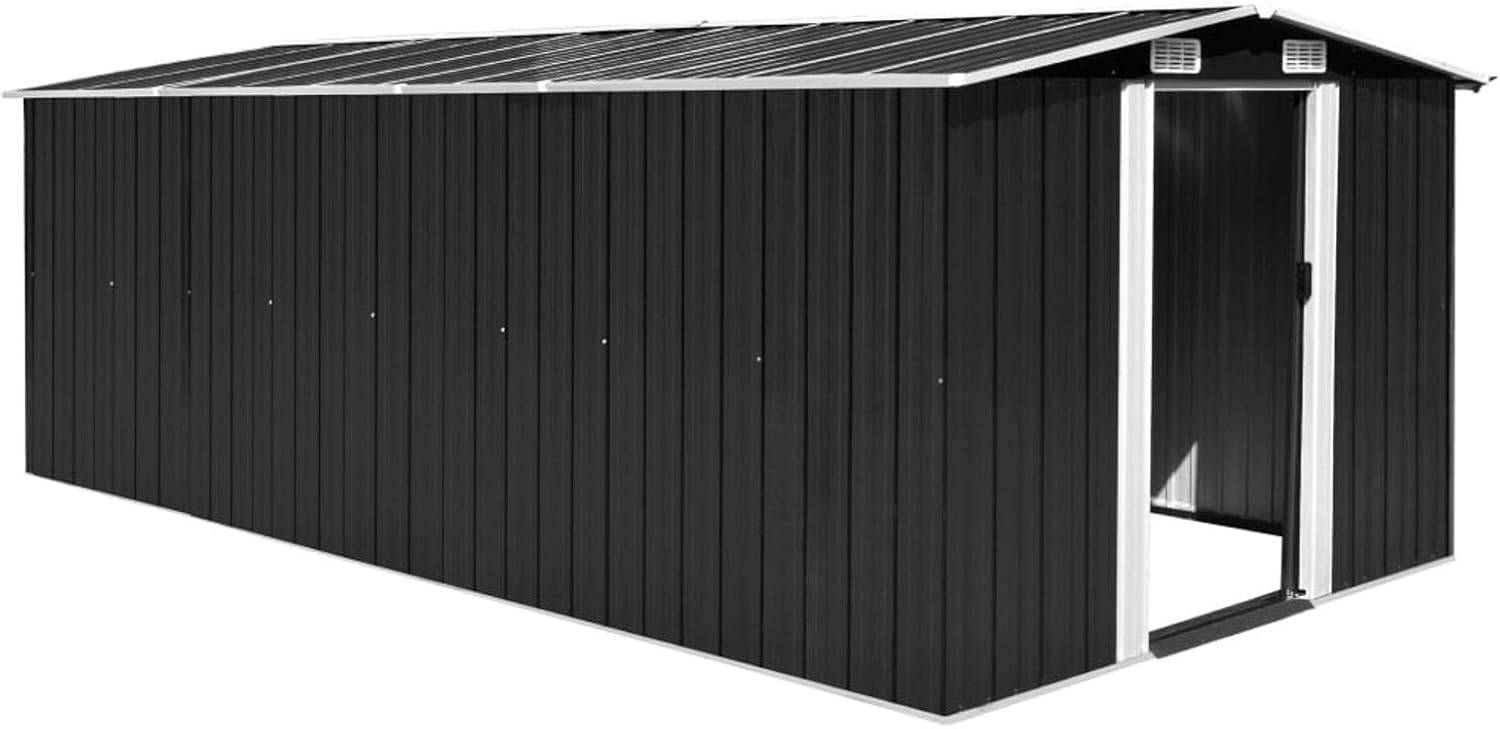 BaraSh Gerätehaus 257x489x181 cm Metall Anthrazit GeräTeschuppen GartengeräTehaus Gardebruk GeräTehaus GeräTebox