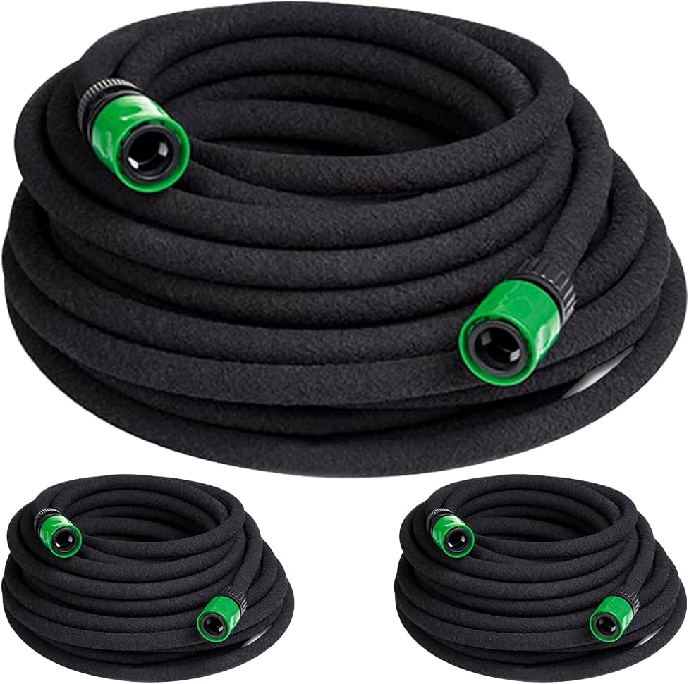 GARDEBRUK® Bewässerungsschlauch 45 m 1/2 Zoll T-Verbinder Ober- & Unterirdisch verlegbar Garten Perlschlauch Tropfschlauch Bewässerung 3x 15m