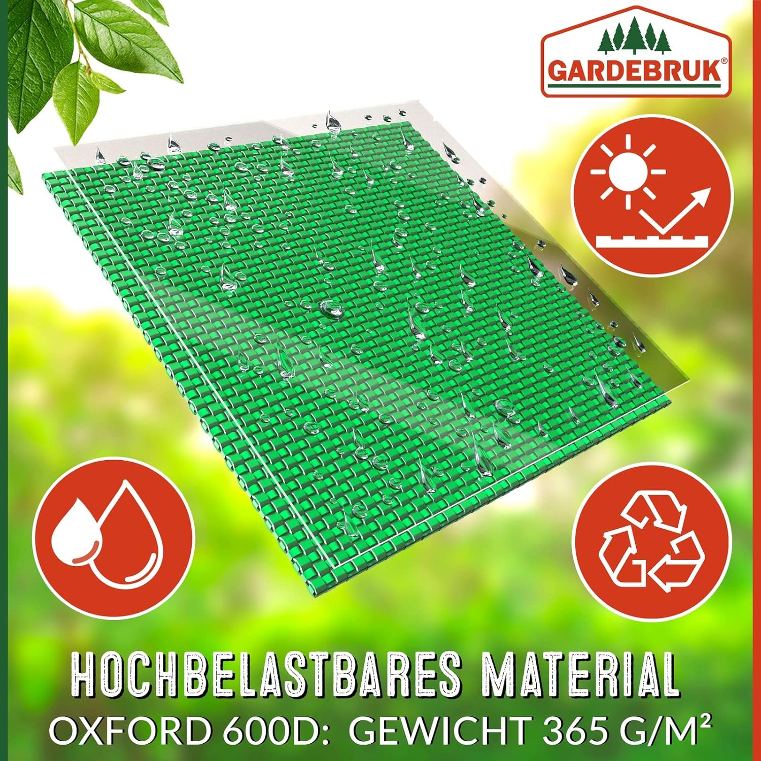 GARDEBRUK® Gartenabfallsack 3x85 Liter 30 kg Belastbarkeit stabil robust abwaschbar Garten Pop up Rasensack Gartentasche Laubsack — Ansicht 6