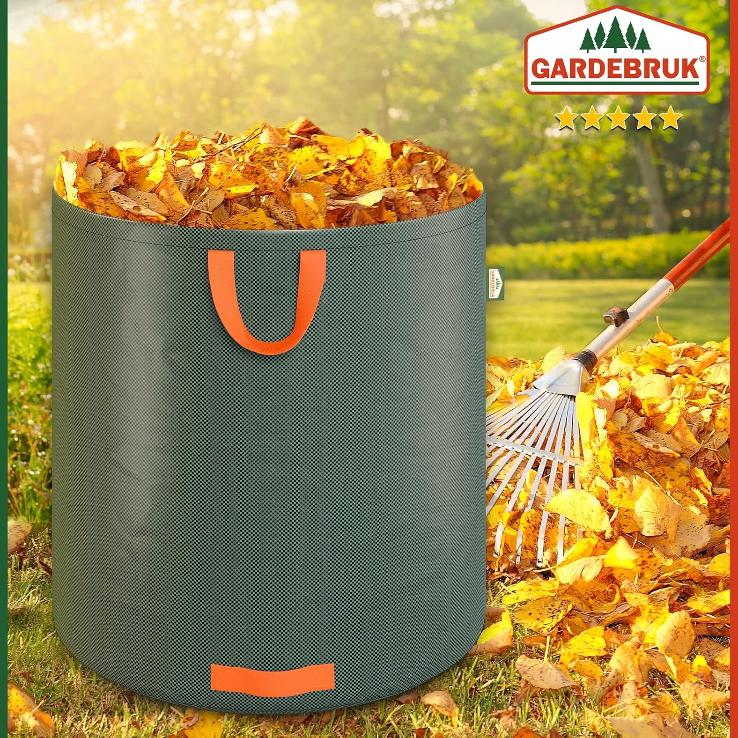 GARDEBRUK® Gartenabfallsack 4x500 Liter 50 kg Belastbarkeit stabil robust abwaschbar Garten Rasensack Gartentasche Laubsack — Ansicht 2