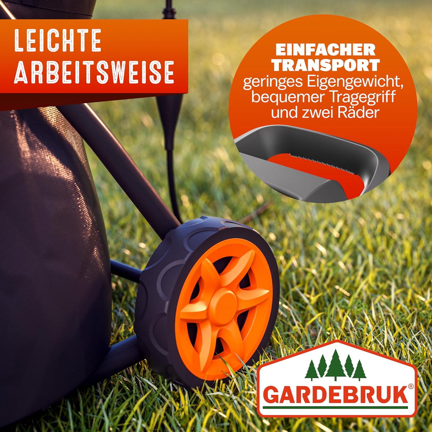 GARDEBRUK® Gartenhäcksler 2400 W max. 45 mm Aststärke Elektrisch 2X 50 L Auffangbeutel Messerhäcksler Häcksler Schredder — Ansicht 5