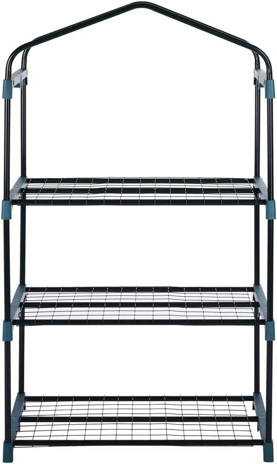 Gardebruk® Gewächshaus Foliengewächshaus platzsparend & stabil mit 3 Ablagen & aufrollbarer Tür Balkon Garten Tomatengewächshaus 126x49x69cm — Ansicht 3