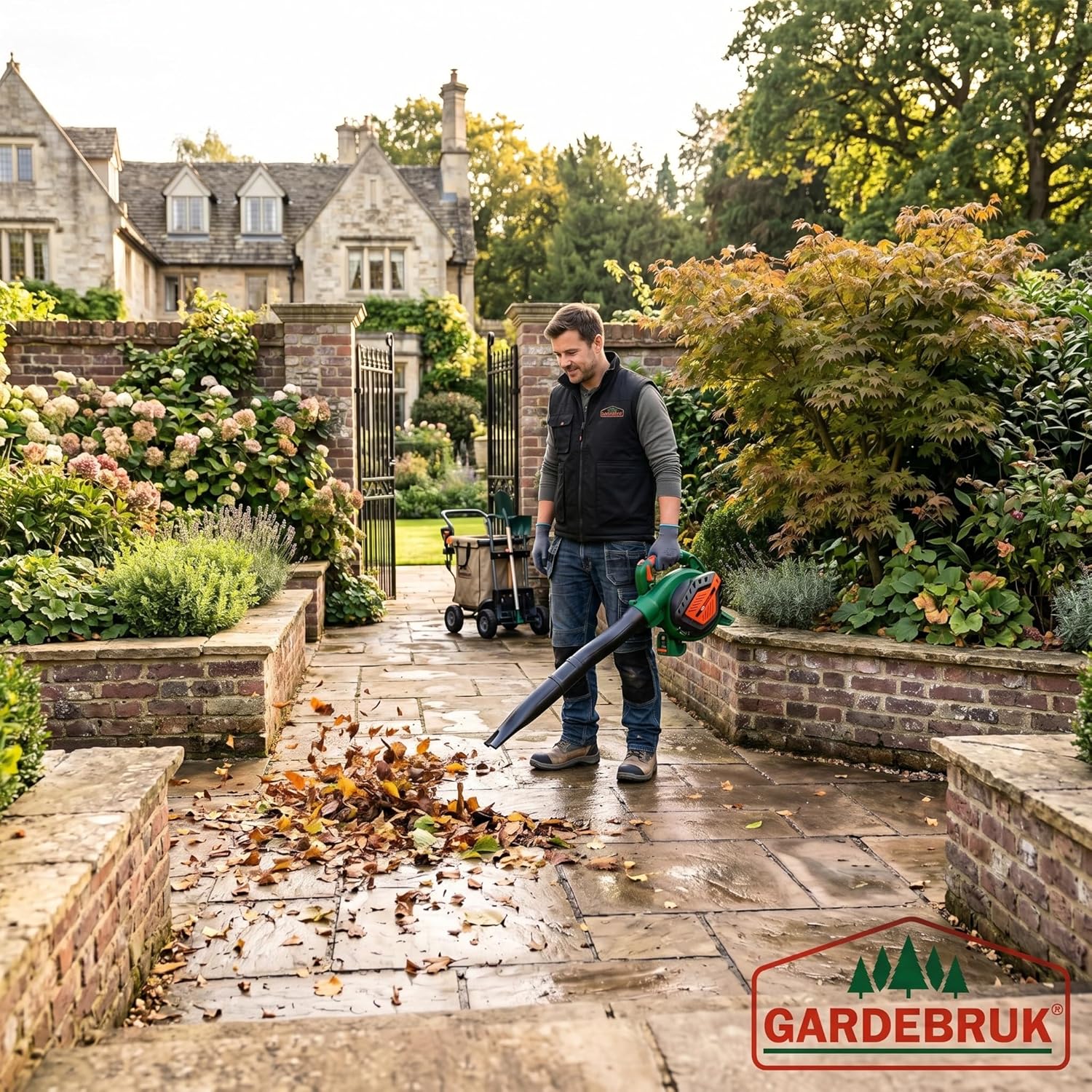 GARDEBRUK® Laubsauger 4 in 1 Benzin Blasgeschwindigkeit 68m/s Fangsack 45L inkl Werkzeug Laubbläser Häcksler Gartensauger — Ansicht 3
