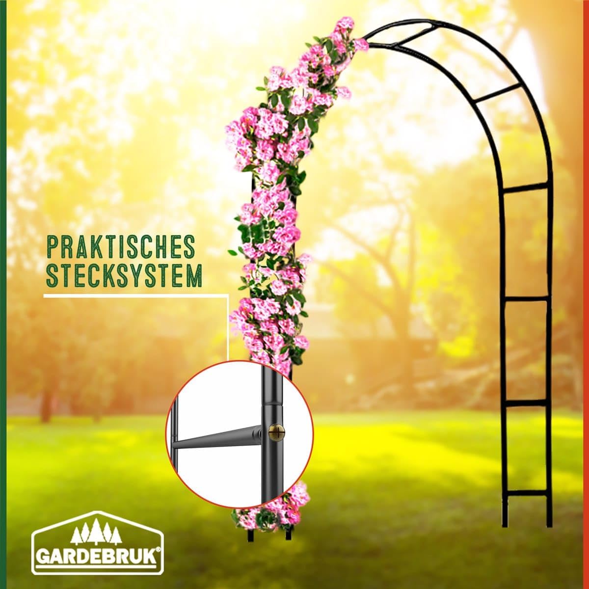 Gardebruk® Rosenbogen 240x140x37cm Metall Stabil Wetterfest Garten Rankgitter Rankhilfe Rankbogen Metallbogen Gartenbogen — Ansicht 2