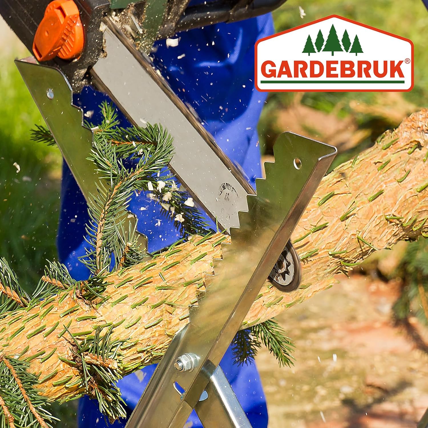 GARDEBRUK® Sägebock Holzsägebock Sägehilfe klappbar 150kg stabil Holzbock Sägegestell Kettensägebock Holzschneidebock Säge Bock Holz verzinkt Metall — Ansicht 6