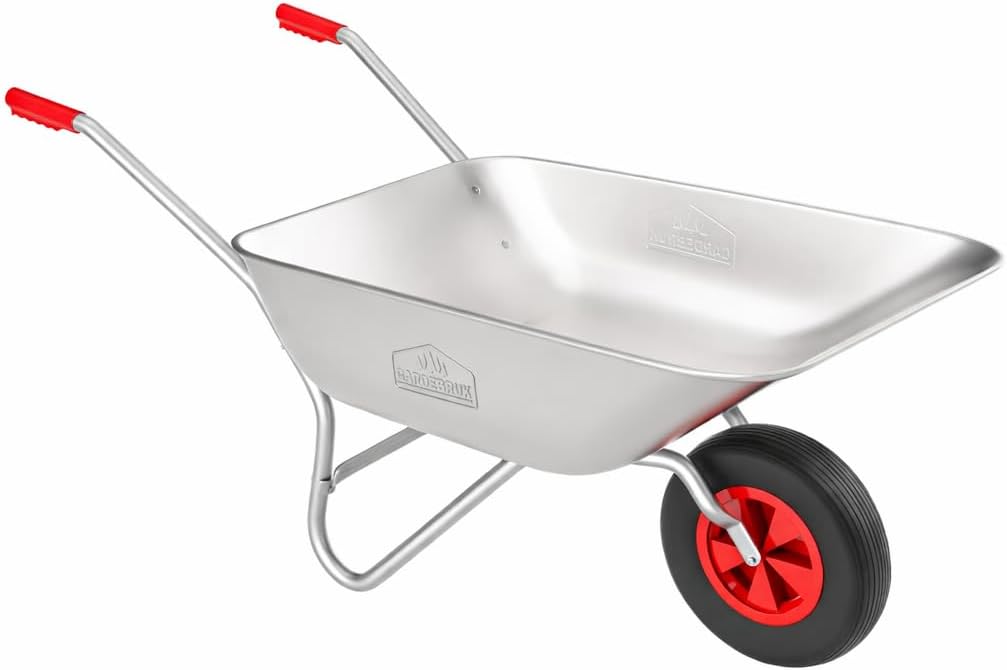 GARDEBRUK® Schubkarre 80 Liter bis 100kg Luftreifen mit Stahlfelge verzinkt Garten Bauschubkarre Gartenschubkarre